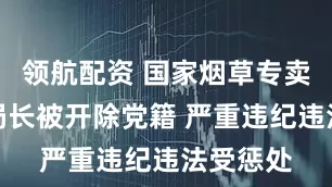 领航配资 国家烟草专卖局原副局长被开除党籍 严重违纪违法受惩处